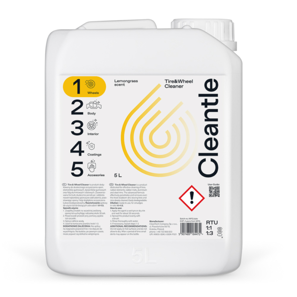 Cleantle Tire&Wheel Cleaner - bezpieczny produkt do felg i opon 5l
