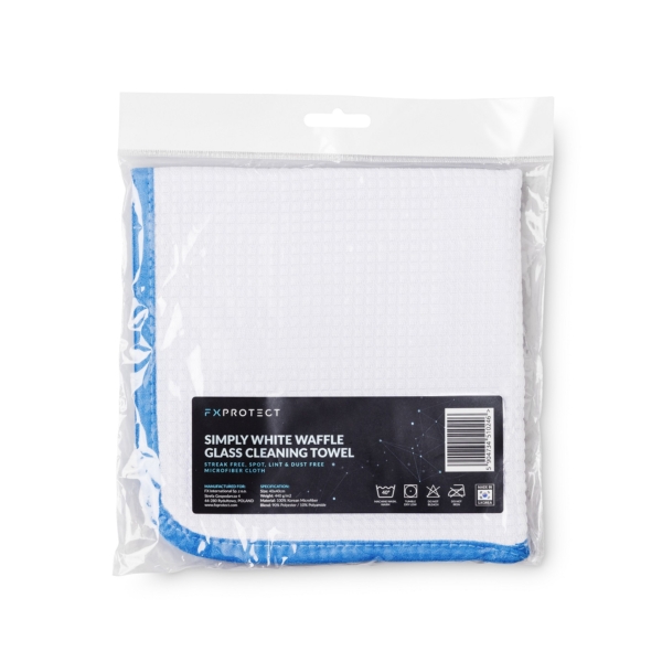 FX PROTECT Simply White Waffle Glass Cleaning Towel - mikrofibra do powierzchni szklanych