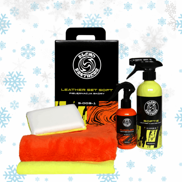 BLEND BROTHERS Leather Set Soft - Pomysł na Prezent Pełen zestaw do delikatnego czyszczenia i zabezpieczenia skór w aucie